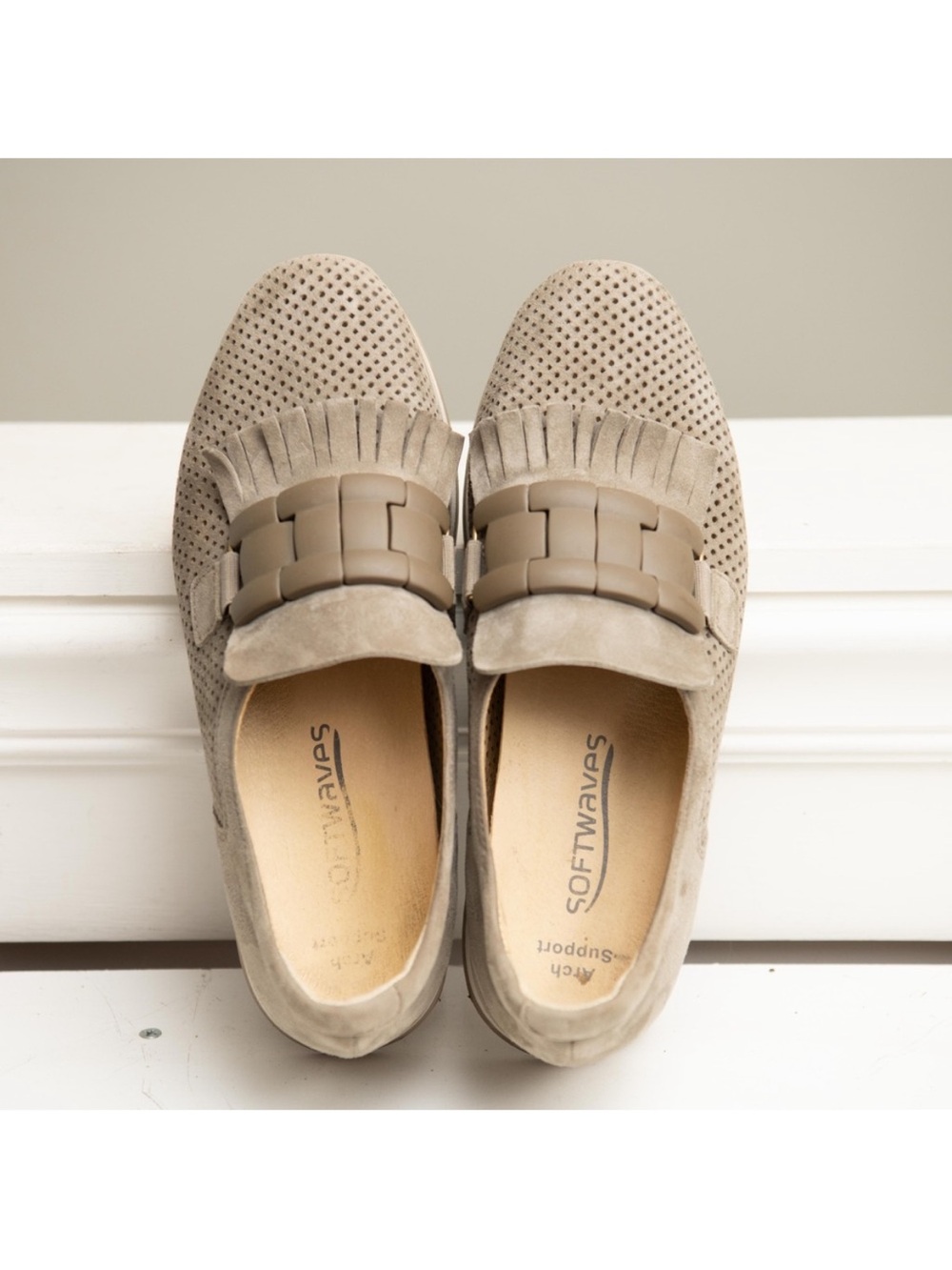 Softwaves Platform Loafers 39.5 EU Suede Designer Chunky Luxury Chic Old Money